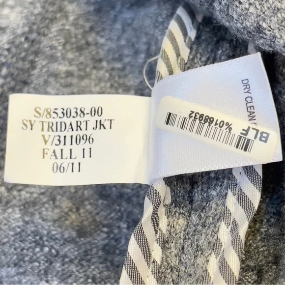 Banana Republic Wool Blend Knit Blazer Size 0 Gray Tailored Career Jacket - Picture 16 of 16